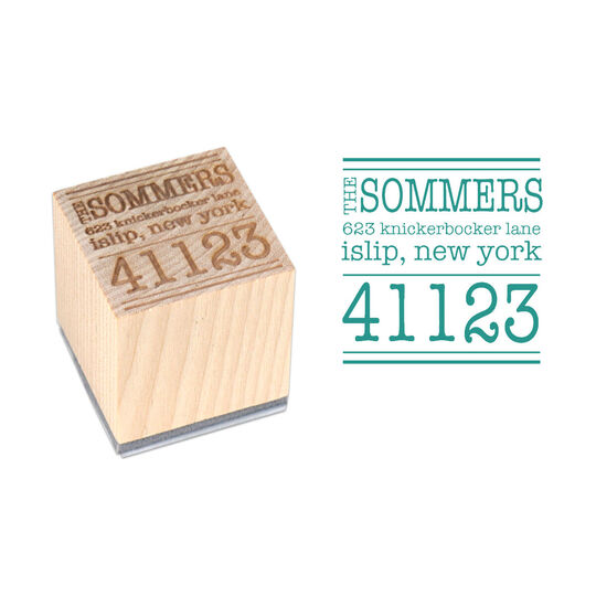 Big Zip Name Wood Block Rubber Stamp